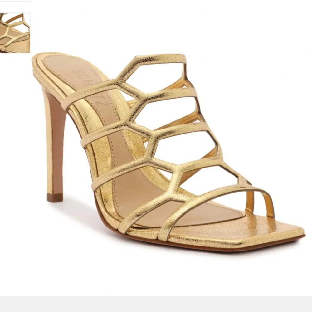 JULIANNA WEEKEND METALLIC LEATHER SANDAL - size 10, NWT - Picture 6 of 9